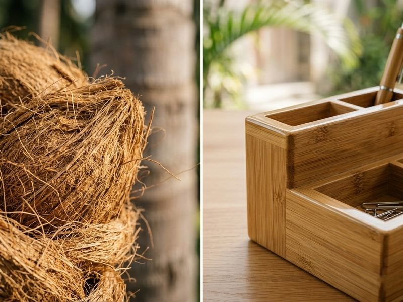 Papan bambu laminasi yang halus dan mengkilap sebagai bahan baku furnitur kantor modern.