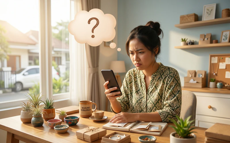 Ilustrasi pebisnis bingung mau nulis caption Instagram